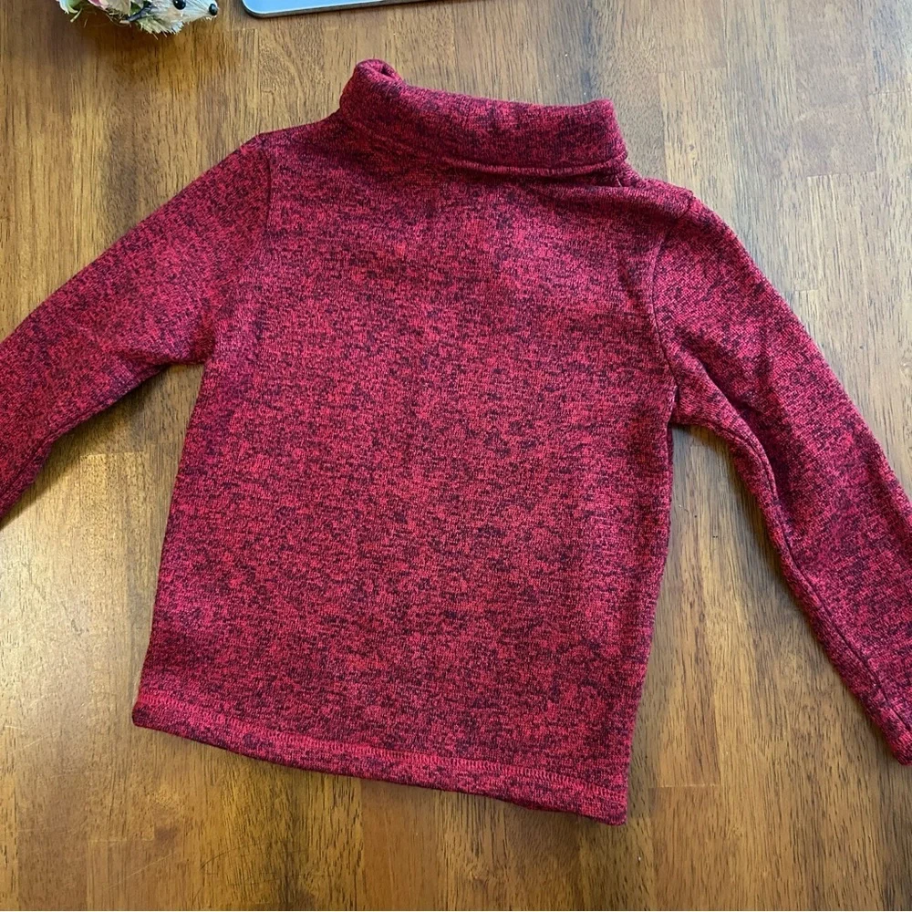 Shawl Collar Pullover Sweater | Red Marled Knit | Boys 5T | Jumping Beans